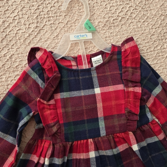 Carter's Child Of Mine Baby Girl Jumper Plaid Cotton Dress - Picture 5 of 14